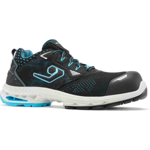 Chaussure de sport noire et bleue